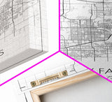 Sioux Falls Street Map, South Dakota Map, City Map Print, Minimalist Art, Wall Art, Canvas Print, Dorm Room Décor, Gifts For Her
