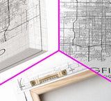 Springfield Street Map, Missouri Map, City Map Print, Modern Wall Art, Wall Art, Canvas Print, Bedroom Wall Décor, Gifts For Couple