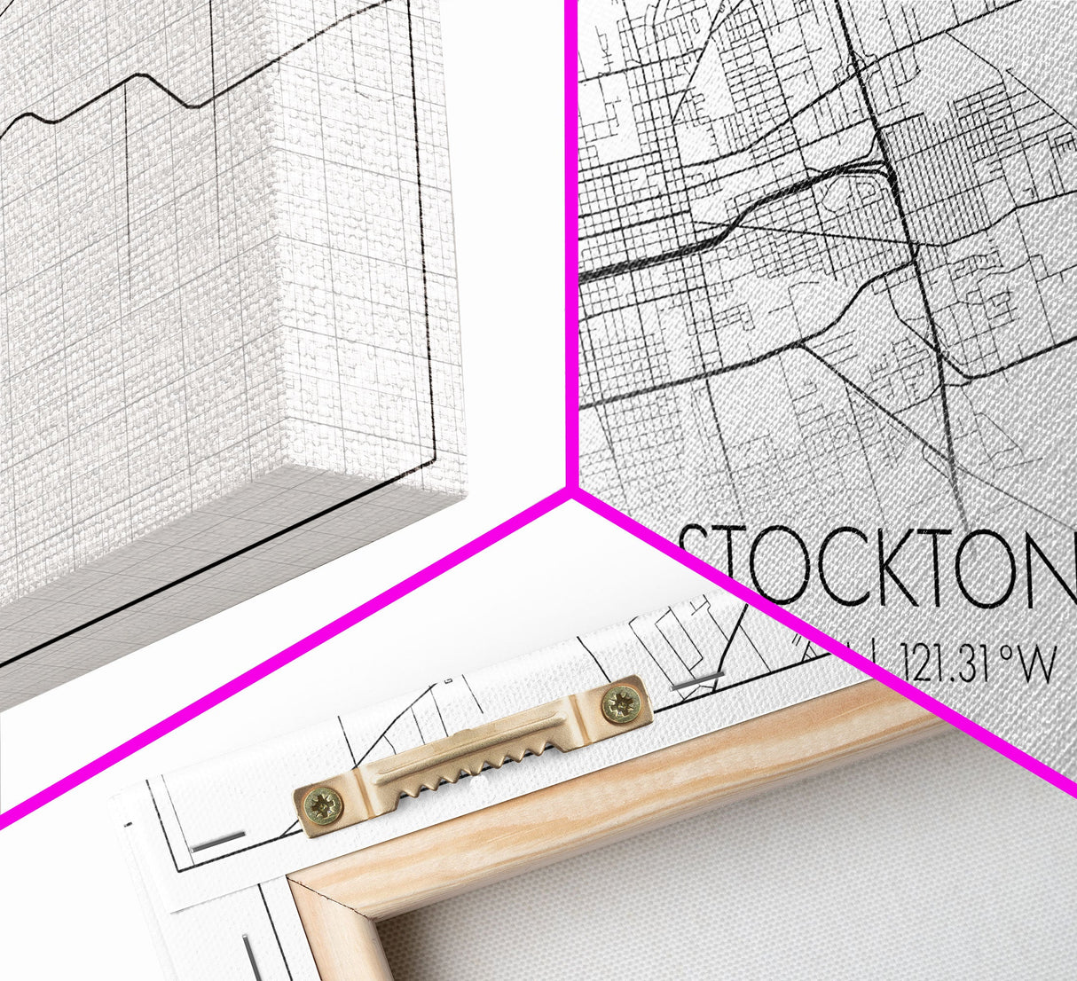 Stockton City Map, California Art, Map Print, Modern Wall Art, Wall Art, Canvas Art, Horizontal Wall Art, Appreciation Gift, Travel Print