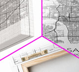 Tulsa Street Map, Oklahoma Map, City Map Print, Modern Wall Art, Wall Art, Canvas Print, Dorm Room Décor, Gift For Husband, Travel Art Print
