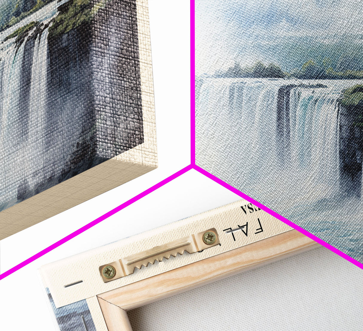 Niagara Falls Retro Style Travel Poster - Framed Canvas Print - COUNTRY Travel Decor | Vintage Style Home Decor - Travel Print - Wall Art