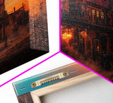 Synthwave Retro Wll Art, Dystopian steampunk wild west mashup, abandoned wild west saloon art, canvas print, ready to hang wall art