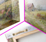Rustic Farmhouse Decor, Horse Painting Framed Canvas Print, Lake House Decor, Cabin Decor, Interior Design, Farmhouse Home Decor