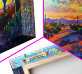 Majestic Desert Sunset Over Mountains, Framed Canvas Print for Bedroom Art, Ideal for Southwestern and Boho Decor