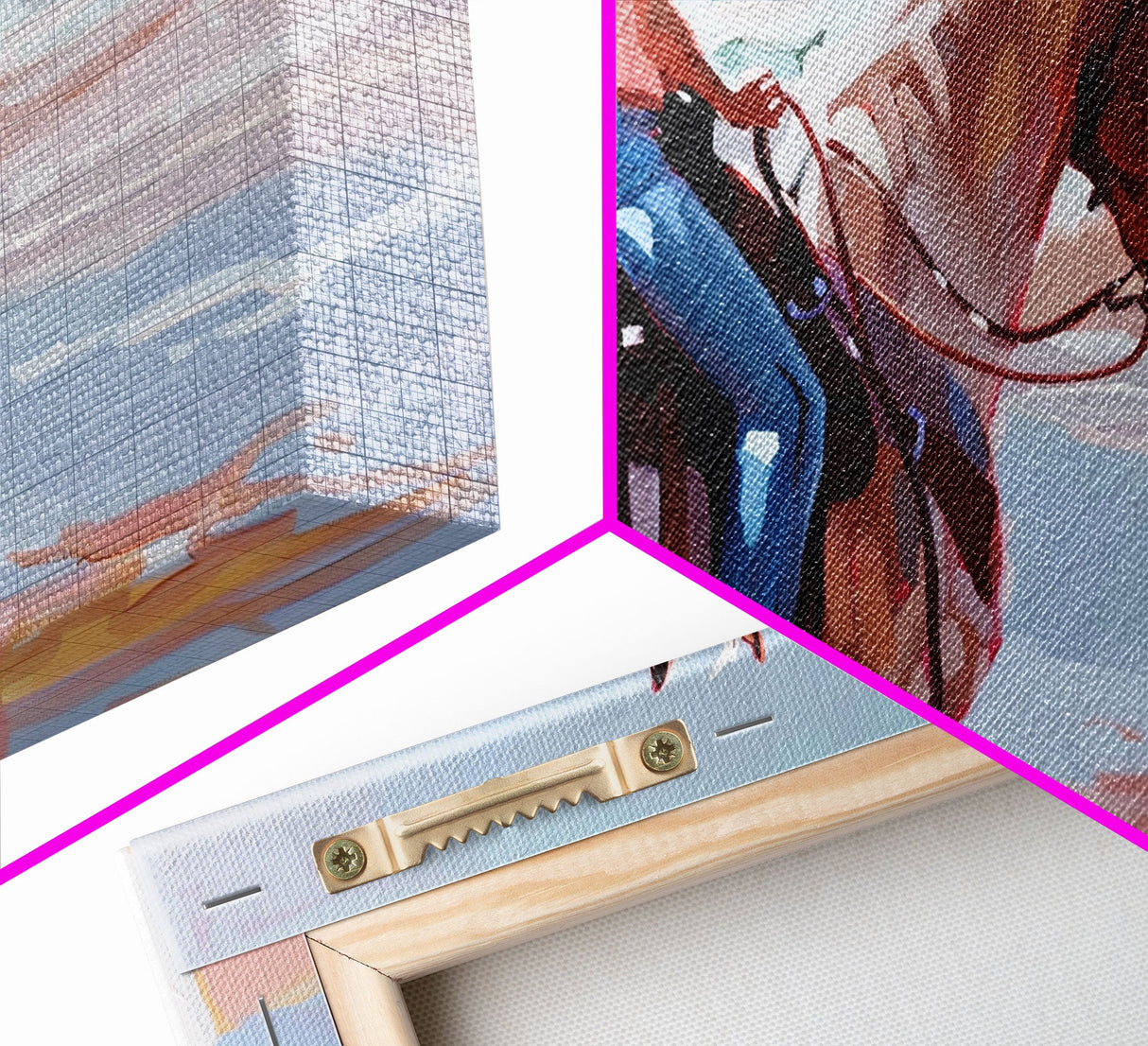 Horseback Riding by the Sea, Calm Framed Canvas Print, Perfect for Coastal Living Room Art, Beach Bedroom Decor, Equestrian Wall Art