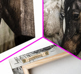 Heartfelt Connection of Two Horses, Ideal for Living Room Art, Framed Canvas Print, Bedroom Decor, Home Decoration, Animal Lover Gift