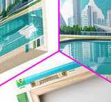 Brasilia, Brazil Panoramic Travel Poster Canvas Print, Brasilia, Brazil Painting, Brazil Art, Brasilia Panoramic Travel Art, Travel Painting