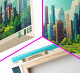 Brazzaville, Republic of the Congo Panoramic Travel Poster Canvas Print, Brazzaville, Republic of the Congo Painting, Republic of the Congo Art, Brazzaville Travel Art, Living Room Painting