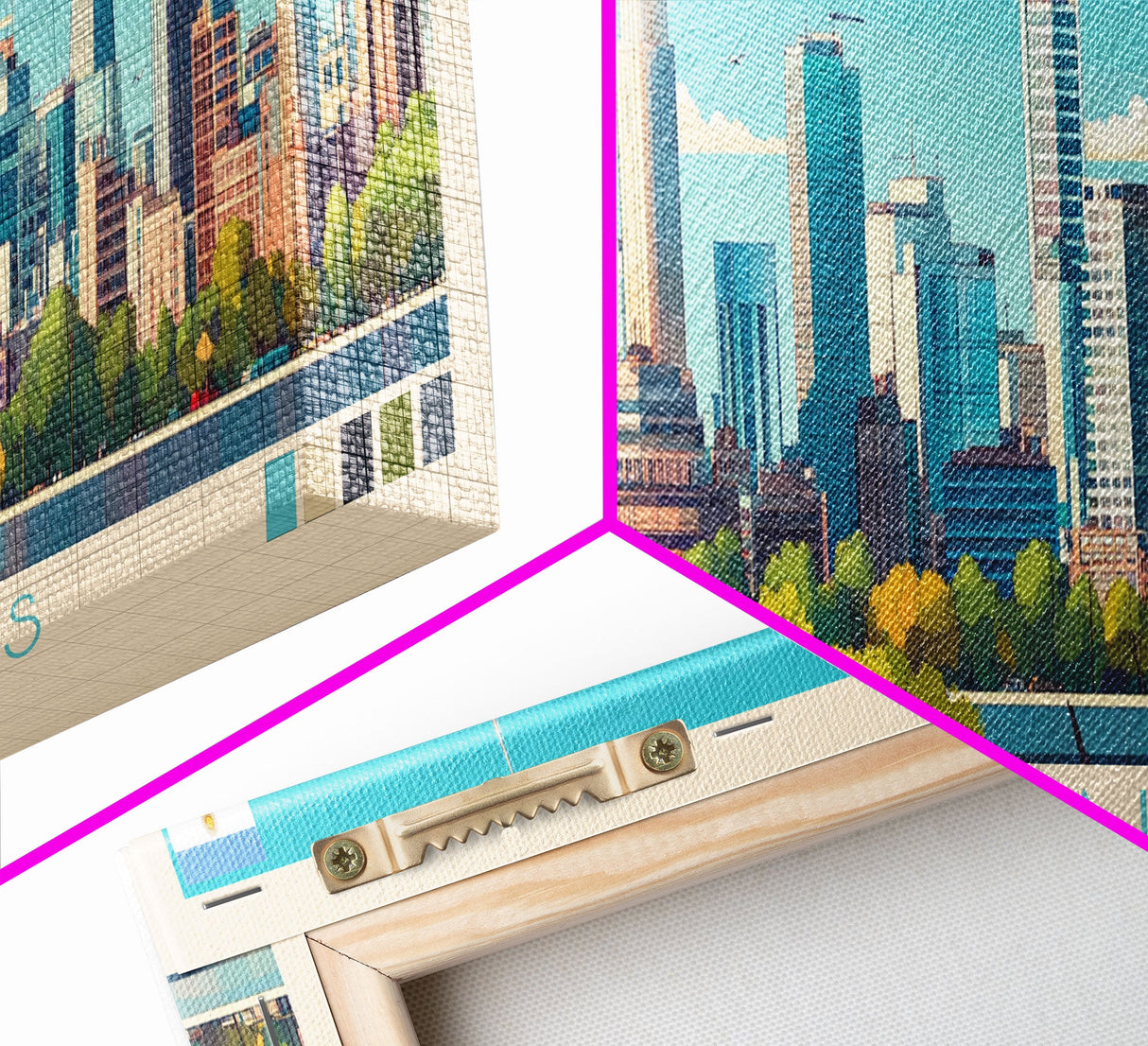 Buenos Aires, Argentina Panoramic Travel Poster Canvas Print, Buenos Aires, Argentina Painting, Argentina Art, Buenos Aires Panoramic Travel Art, Travel Painting