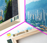 Cali, Colombia Travel Poster Panoramic Canvas Print, Cali, Colombia Painting, Colombia Art, Cali Travel Art, Guest Room Painting