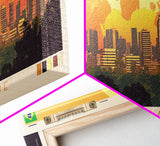 Campo Grande, Brazil Panoramic Travel Poster Canvas Print, Campo Grande, Brazil Painting, Brazil Art, Campo Grande Panoramic Travel Art, Travel Painting