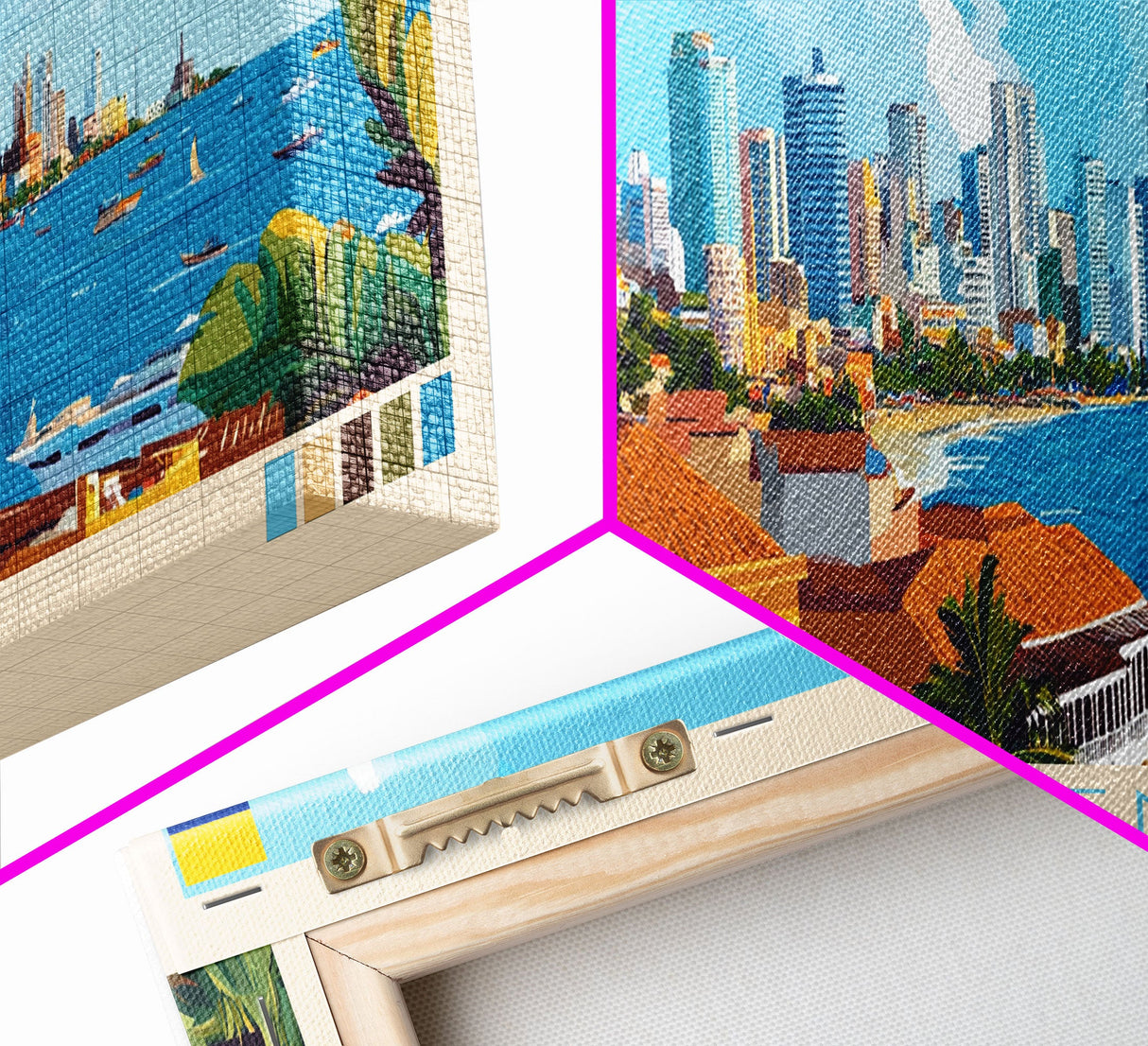 Cartagena, Colombia Panoramic Travel Poster Canvas Print, Cartagena, Colombia Painting, Colombia Art, Cartagena Travel Art, Guest Room Painting