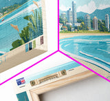 Central Coast, Australia Panoramic Travel Poster Canvas Print, Central Coast, Australia Painting, Australia Art, Central Coast Panoramic Travel Art, Travel Painting