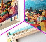 Chimalhuacan, Mexico Panoramic Travel Poster Canvas Print, Chimalhuacan, Mexico Painting, Mexico Art, Chimalhuacan Travel Art, Guest Room Painting