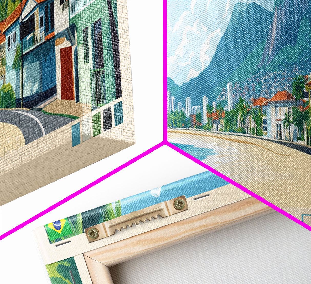Contagem, Brazil Panoramic Travel Poster Canvas Print, Contagem, Brazil Painting, Brazil Art, Contagem Travel Art, Guest Room Painting