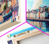 Cork, Ireland Panoramic Travel Poster Canvas Print, Cork, Ireland Painting, Ireland Art, Cork Travel Art, Living Room Painting