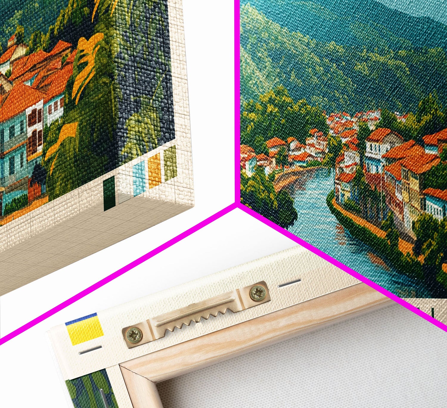 Panoramic Travel Poster Itagui, Colombia Canvas Print, Itagui, Colombia Painting, Colombia Art, Itagui Travel Art, Guest Room Painting