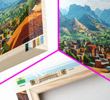 Panoramic Travel Poster Jimma, Ethiopia Canvas Print, Jimma, Ethiopia Painting, Ethiopia Art, Jimma Travel Art, Guest Room Painting