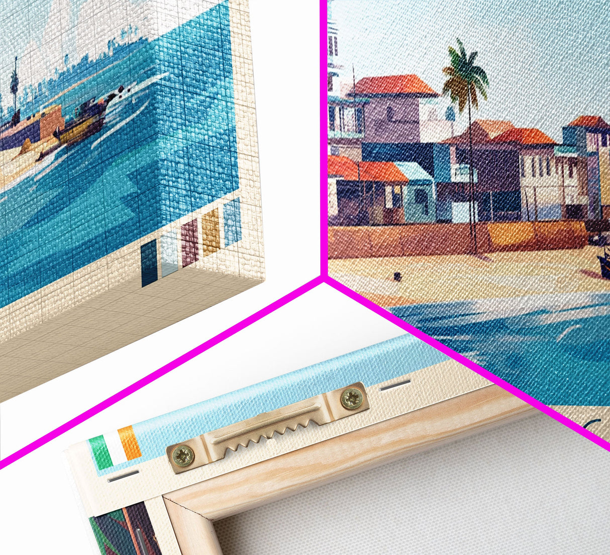 Korhogo, Ivory Coast Panoramic Travel Poster Canvas Print, Korhogo, Ivory Coast Painting, Ivory Coast Art, Korhogo Travel Art, Living Room Painting