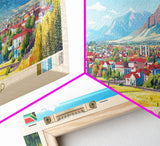 Krugersdorp, South Africa Panoramic Travel Poster Canvas Print, Krugersdorp, South Africa Painting, South Africa Art, Krugersdorp Panoramic Travel Art, Travel Painting