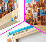 Tiaret, Algeria Panoramic Travel Poster Canvas Print, Tiaret, Algeria Painting, Algeria Art, Tiaret Panoramic Travel Art, Travel Painting