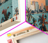 Barranquilla, Colombia Panoramic Canvas Print, Barranquilla, Colombia Painting, Colombia Art, Barranquilla Travel Poster, Travel Art, Guest Room Painting