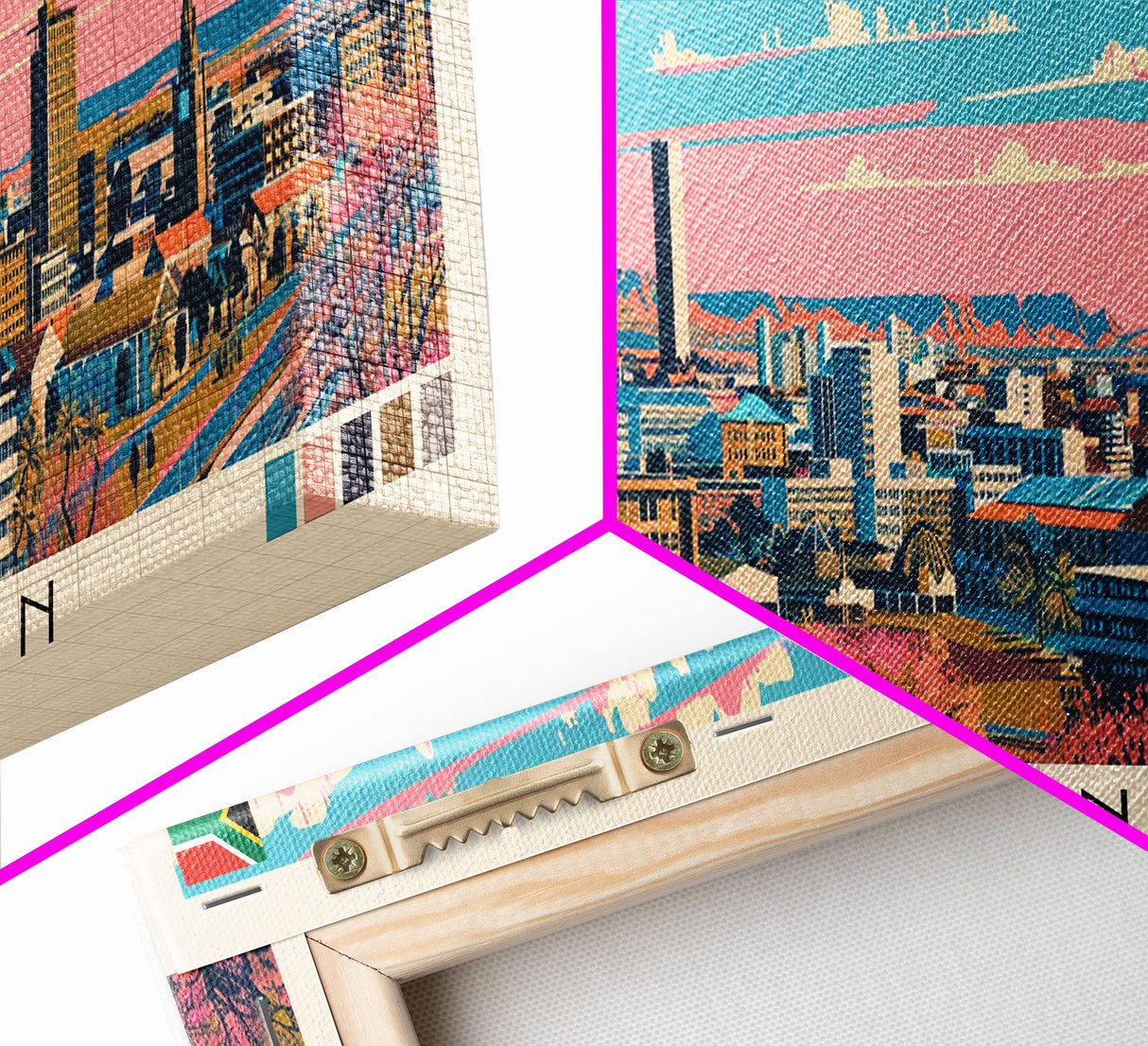 Bloemfontein, South Africa Panoramic Canvas Print, Bloemfontein, South Africa Painting, South Africa Art, Bloemfontein Travel Poster, Travel Art, Guest Room Painting