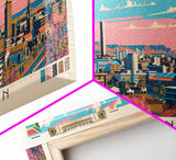 Bloemfontein, South Africa Panoramic Canvas Print, Bloemfontein, South Africa Painting, South Africa Art, Bloemfontein Travel Poster, Travel Art, Guest Room Painting