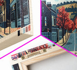 Bradford, England Panoramic Canvas Print, Bradford, England Painting, England Art, Bradford Travel Poster, Travel Art, Vacation Gift