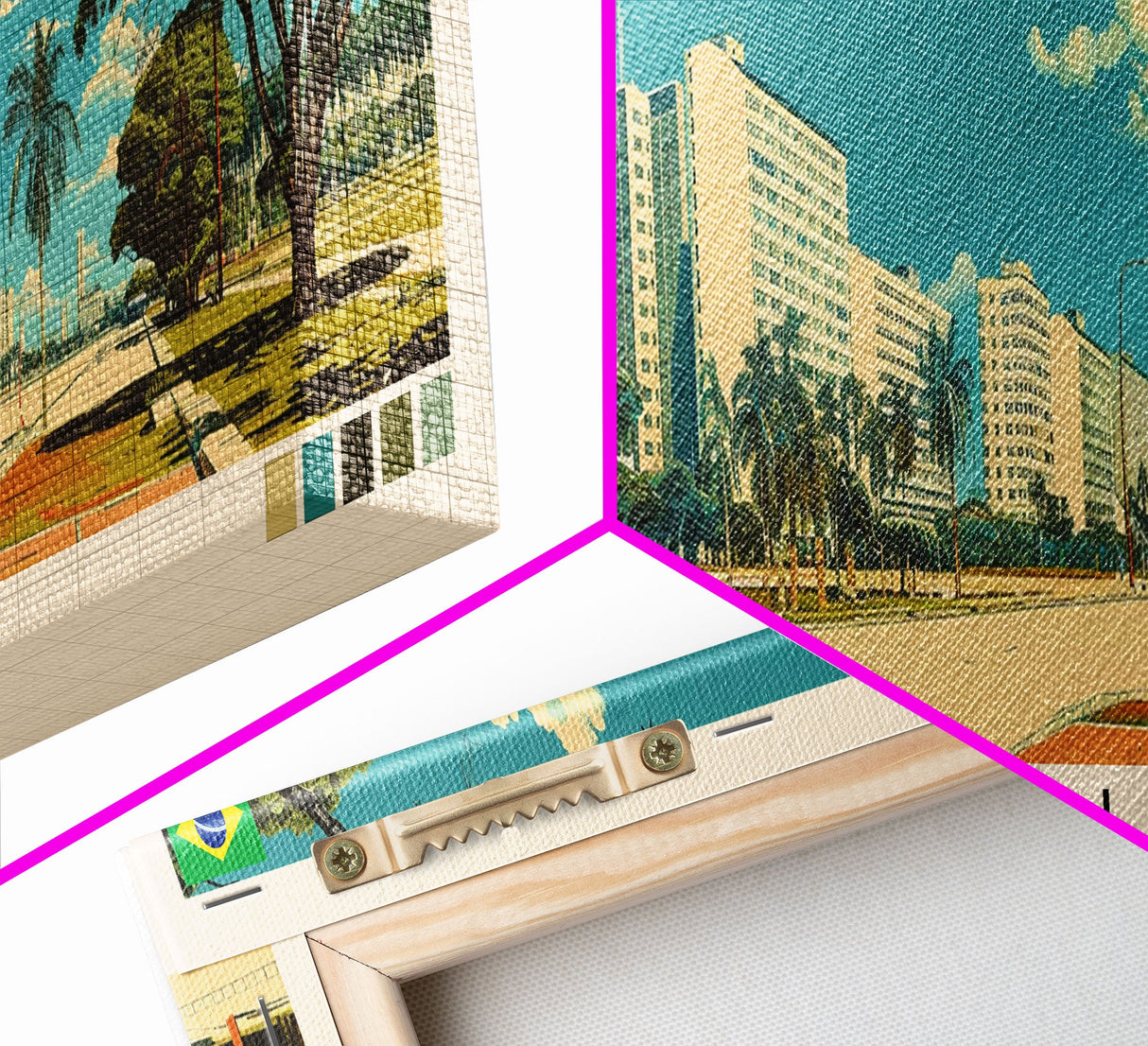 Brasilia, Brazil Panoramic Canvas Print, Brasilia, Brazil Painting, Brazil Art, Brasilia Travel Poster, Travel Art, Housewarming Gift