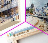 Bray, Ireland Panoramic Canvas Print, Bray, Ireland Painting, Ireland Art, Bray Travel Poster, Travel Art, Guest Room Painting