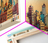 Buenos Aires, Argentina Panoramic Canvas Print, Buenos Aires, Argentina Painting, Argentina Art, Buenos Aires Travel Poster, Travel Art, Guest Room Painting