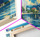 Cairns, Australia Panoramic Canvas Print, Cairns, Australia Painting, Australia Art, Cairns Travel Poster, Travel Art, Living Room Painting