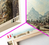 Cajamarca, Peru Panoramic Canvas Print, Cajamarca, Peru Painting, Peru Art, Cajamarca Travel Poster, Travel Art, Guest Room Painting