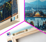 Canberra, Australia Panoramic Canvas Print, Canberra, Australia Painting, Australia Art, Canberra Travel Poster, Travel Art, Guest Room Painting