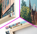 Canterbury, England Panoramic Canvas Print, Canterbury, England Painting, England Art, Canterbury Travel Poster, Travel Art, Vacation Gift