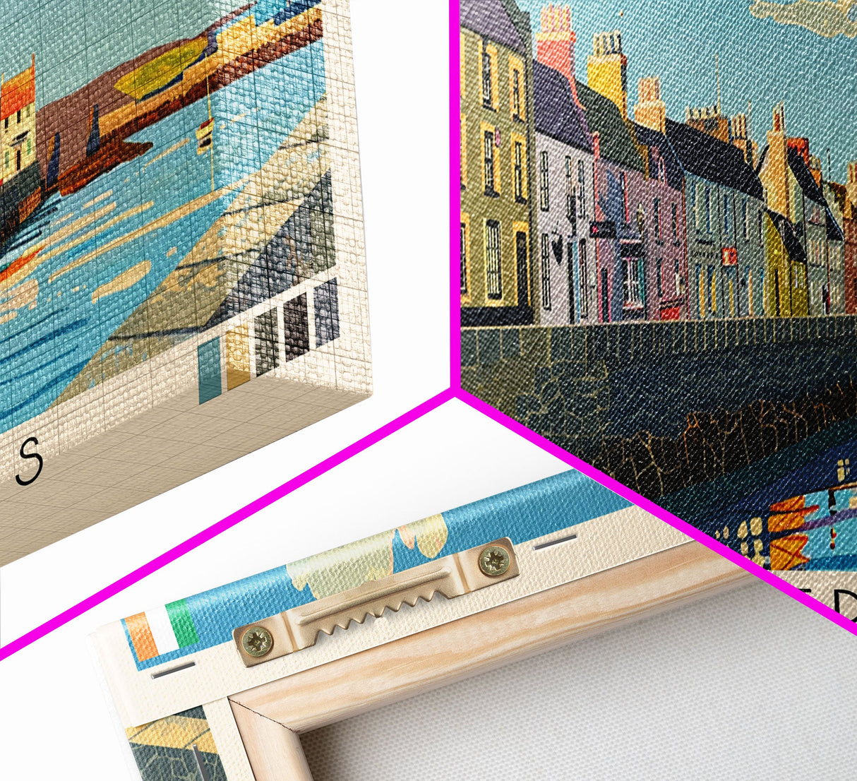 Carrickfergus, Ireland Panoramic Canvas Print, Carrickfergus, Ireland Painting, Ireland Art, Carrickfergus Travel Poster, Travel Art, Living Room Painting