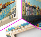 Carrickfergus, Ireland Panoramic Canvas Print, Carrickfergus, Ireland Painting, Ireland Art, Carrickfergus Travel Poster, Travel Art, Living Room Painting