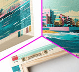 Casablanca, Morocco Panoramic Canvas Print, Casablanca, Morocco Painting, Morocco Art, Casablanca Travel Poster, Travel Art, Guest Room Painting