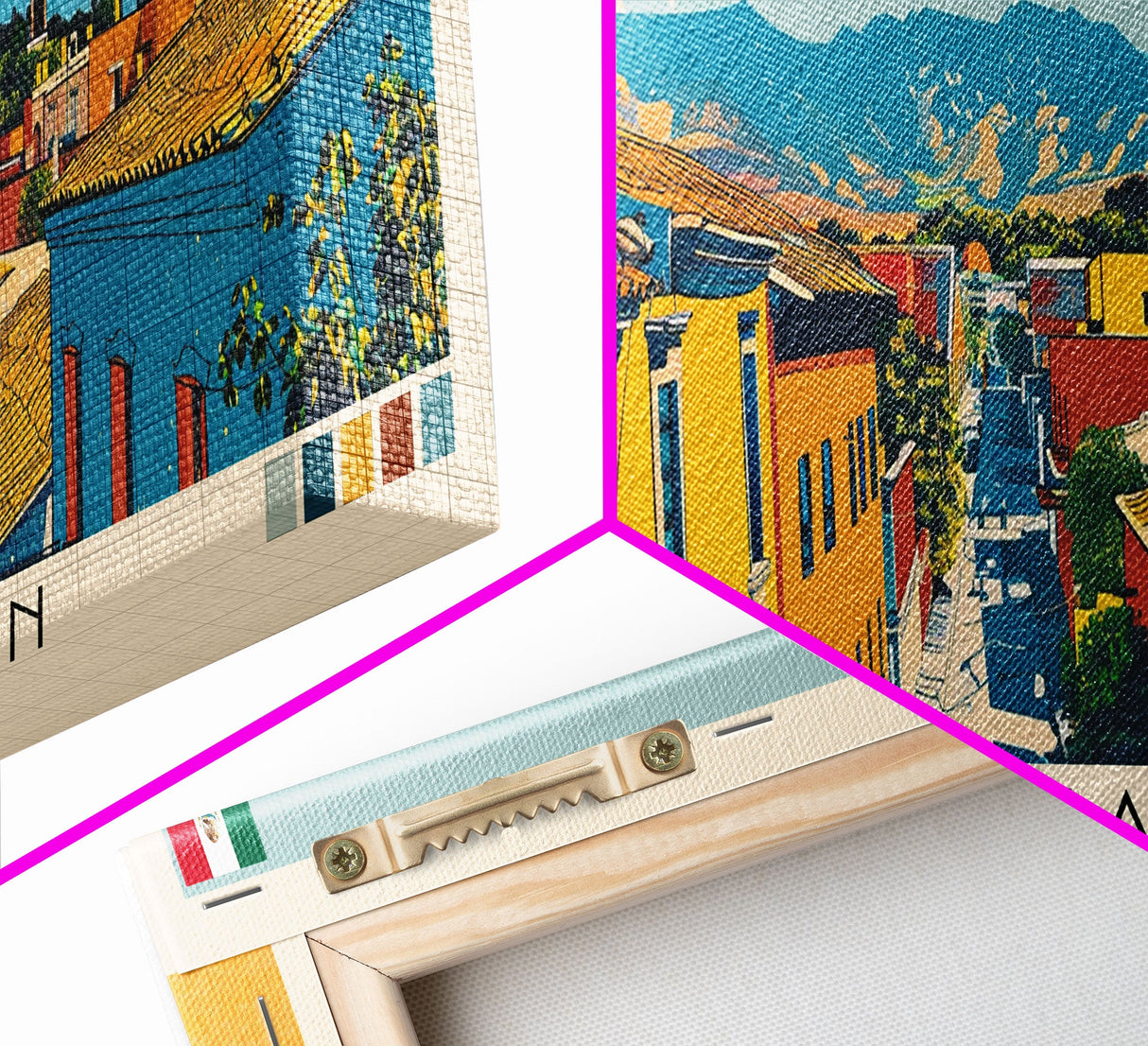 Chimalhuacan, Mexico Panoramic Canvas Print, Chimalhuacan, Mexico Painting, Mexico Art, Chimalhuacan Travel Poster, Travel Art, Living Room Painting