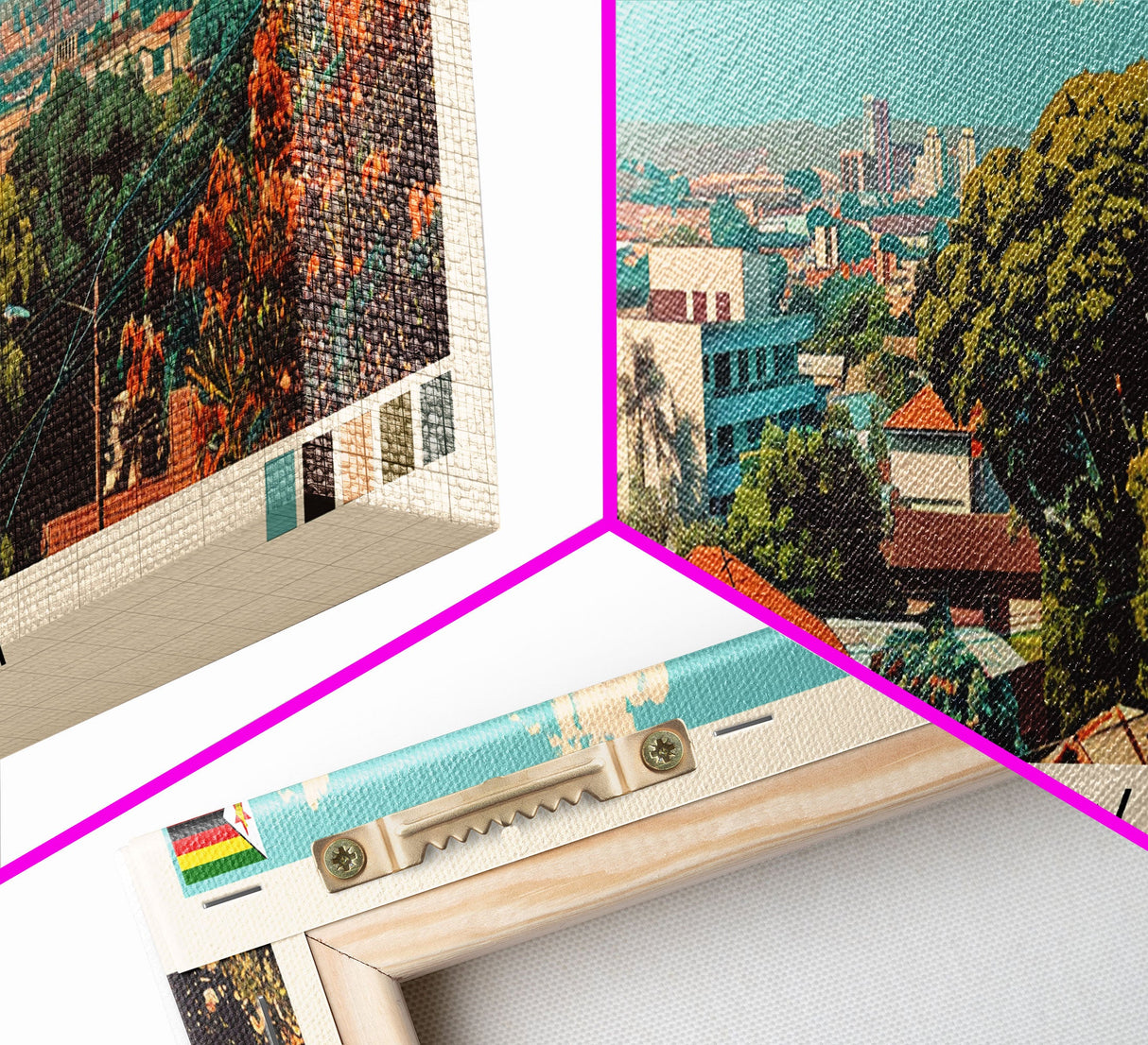 Chitungwiza, Zimbabwe Panoramic Canvas Print, Chitungwiza, Zimbabwe Painting, Zimbabwe Art, Chitungwiza Travel Poster, Travel Art, Vacation Gift