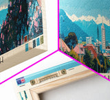 Christchurch, New Zealand Panoramic Canvas Print, Christchurch, New Zealand Painting, New Zealand Art, Christchurch Travel Poster, Travel Art, Housewarming Gift