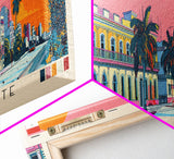 Ciudad del Este, Paraguay Panoramic Canvas Print, Ciudad del Este, Paraguay Painting, Paraguay Art, Ciudad del Este Travel Poster, Travel Art, Guest Room Painting