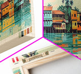 Iquitos, Peru Panoramic Canvas Print, Iquitos, Peru Painting, Peru Art, Iquitos Travel Poster, Travel Art, Living Room Painting