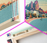 Townsville, Australia Panoramic Canvas Print, Townsville, Australia Painting, Australia Art, Townsville Travel Poster, Travel Art, Guest Room Painting