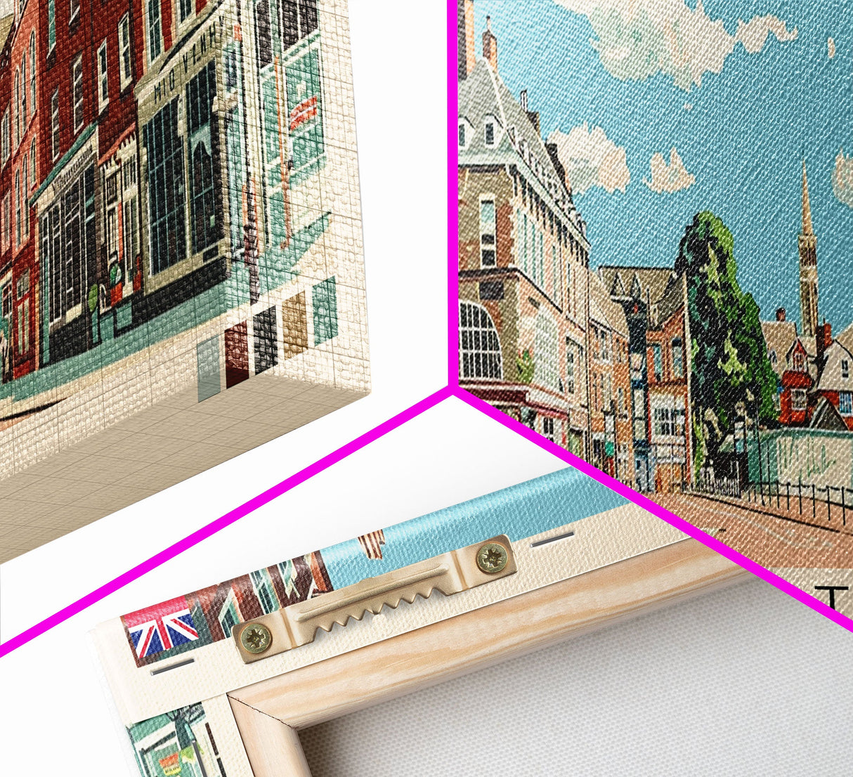 Worcester, England Panoramic Canvas Print, Worcester, England Painting, England Art, Worcester Travel Poster, Travel Art, Guest Room Painting
