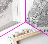 Yonkers Street Map, New York Map, City Map Print, Minimalist Art, Wall Art, Canvas Print, Travel Wall Art, Map Gift, Dorm Room Decor