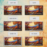 Stained Glass Fall Centerpiece Wall Art Framed Canvas Print, Thanksgiving Decor, Stained Glass Style Art, Farmhouse Decor, Autumn Decor