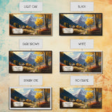 Mount Ouray, Rocky Mountains, Travel Poster Wall Art, Framed Canvas Print, American Mountains, Mountain Landscape Painting
