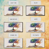 Tree of Knowledge, Framed Wall Art, Canvas Print, Watercolor, Huge Wall Art, Gift, Living Room Art, Fantasy Decor